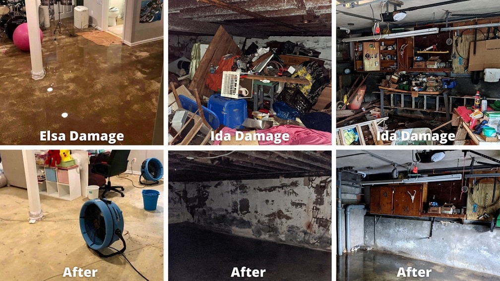 before and after photos of hurricane damage mitigation